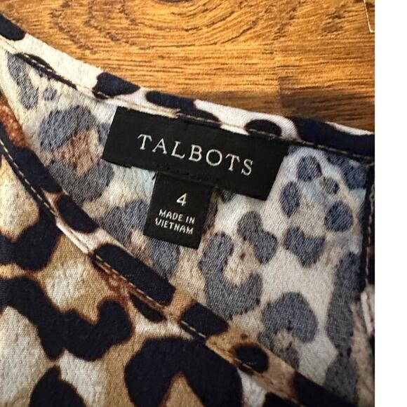 Talbots Women’s Leopard Print Tie Waist Midi Dress – Size 4 Chic Animal Print - Picture 5 of 9